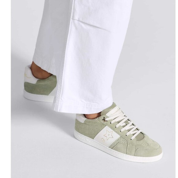 DIOR Star Lace Up Low Top Suede Leather Sneakers Trainers Pastel Peyote - Picture 3 of 16